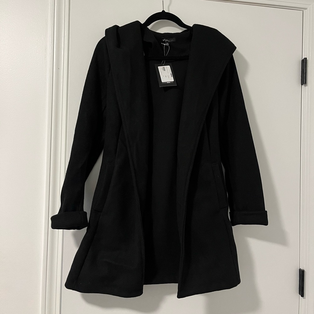 Black Hooded Coat from Fashion Nova
